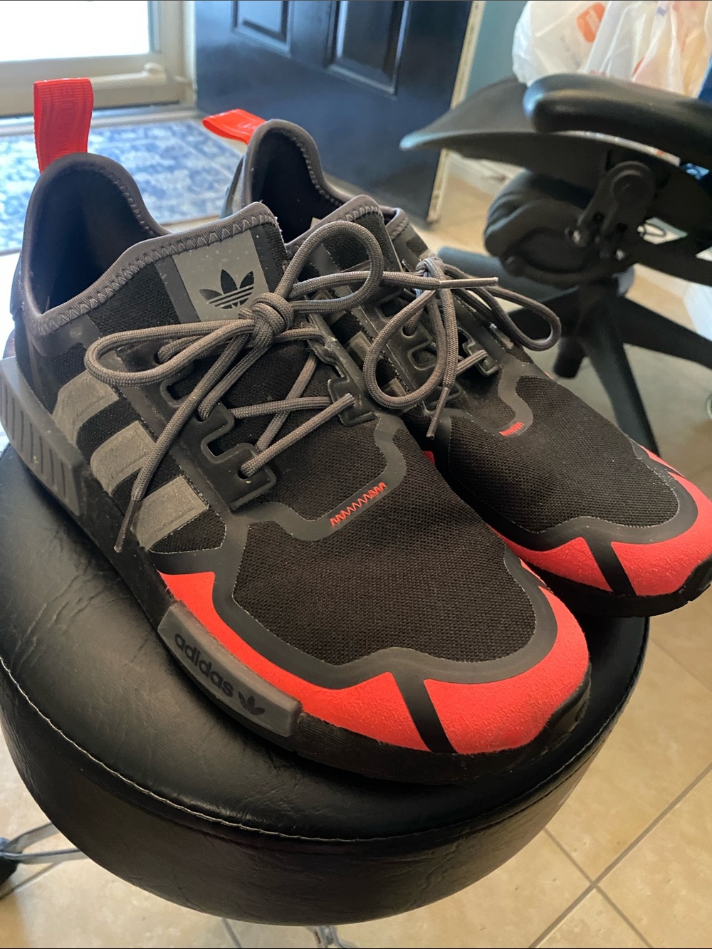adidas Black & Red Athletic Sneakers